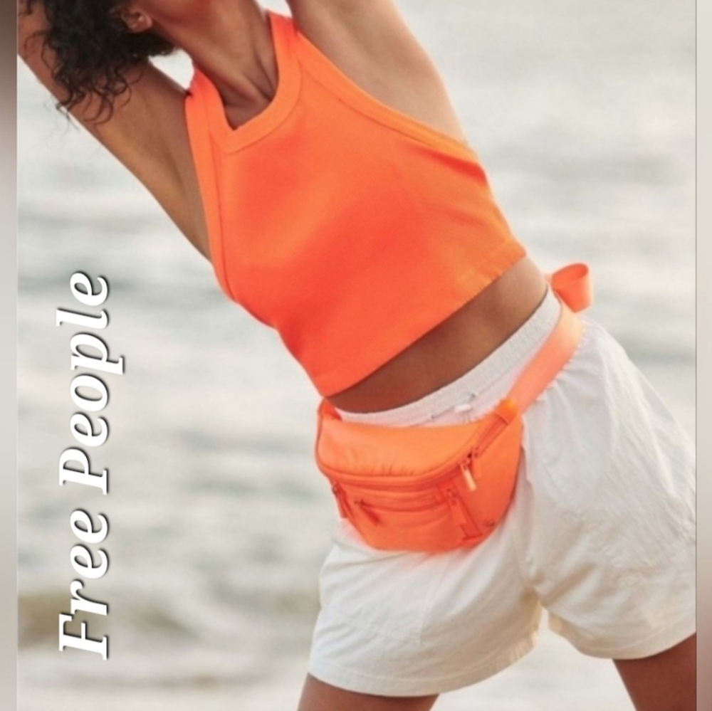 Free People Movement Game Time Cami Racerback Tank Top in Neon Coral FP161